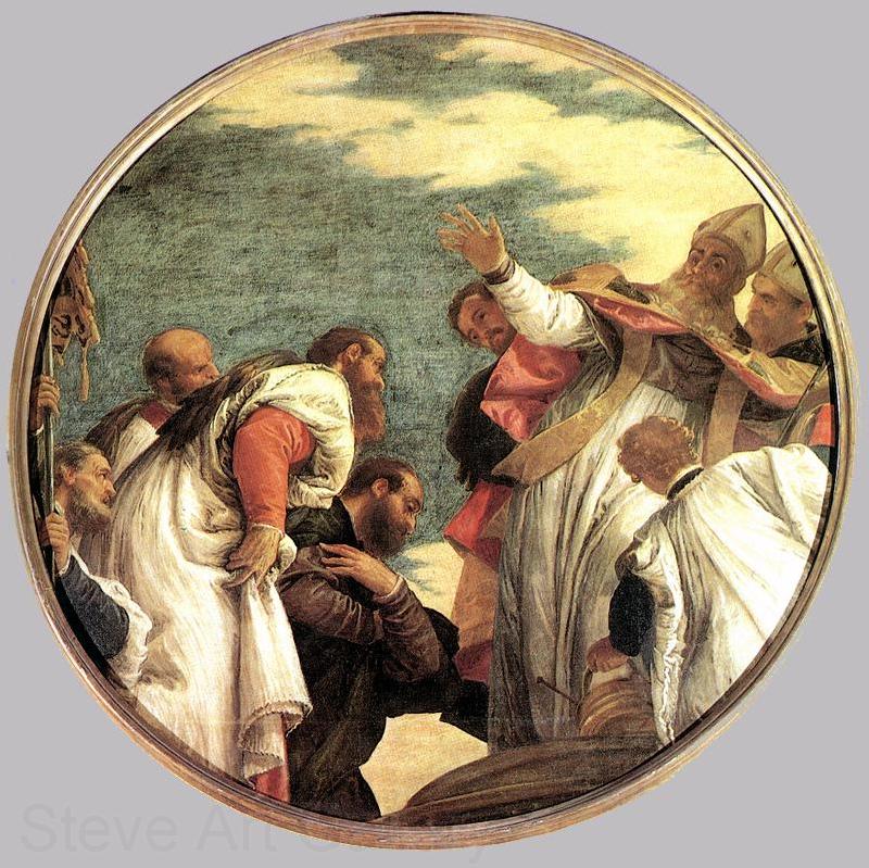 VERONESE (Paolo Caliari) The People of Myra Welcoming St. Nicholas Norge oil painting art